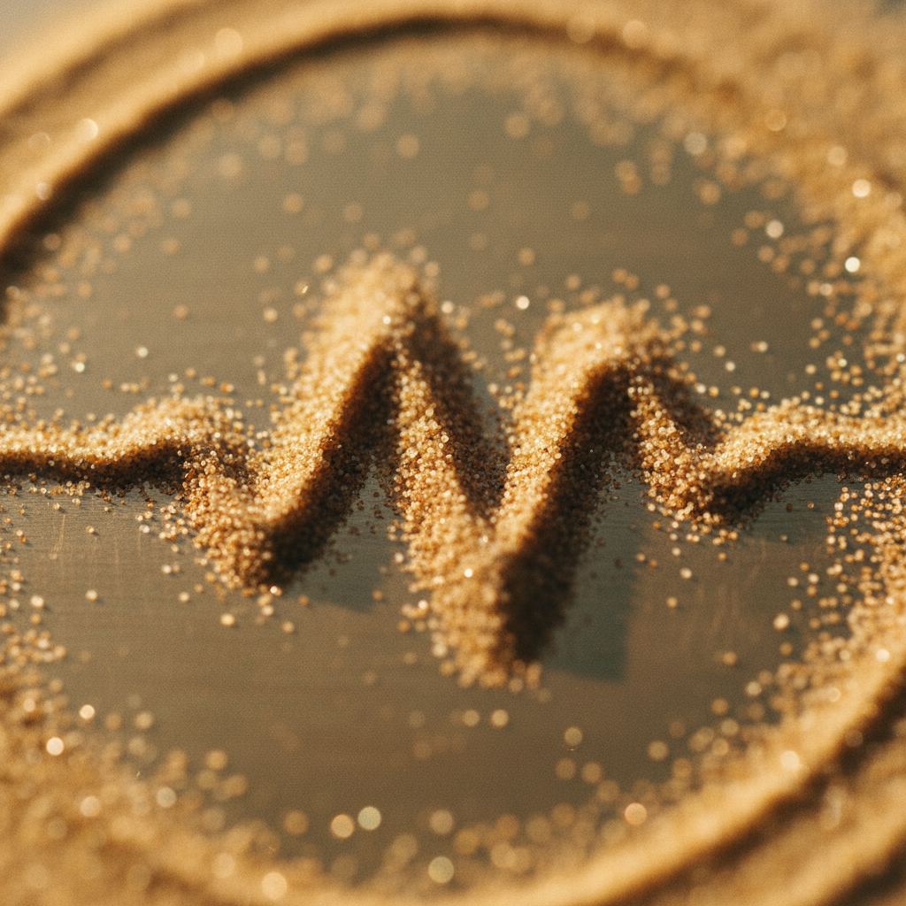 Abstract soundwave in soft golden light